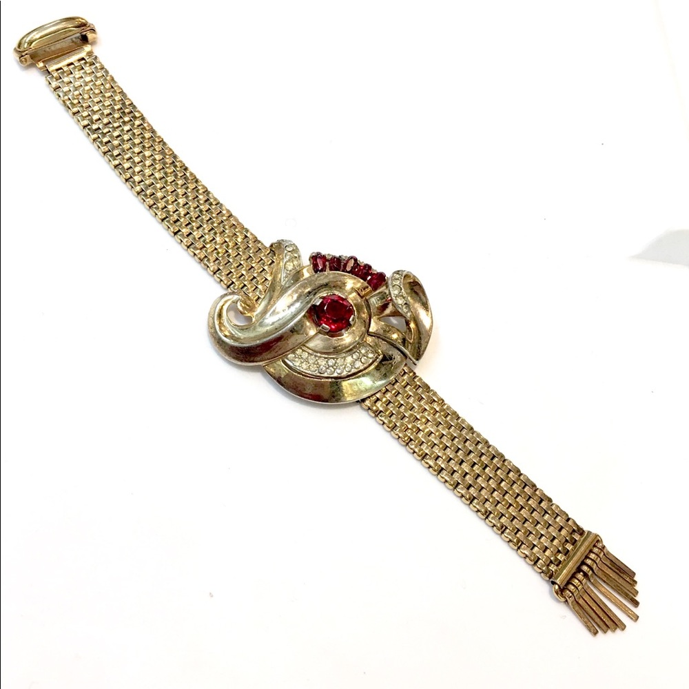 Kreisler 1940s Deco Mesh Bracelet w Center Detail